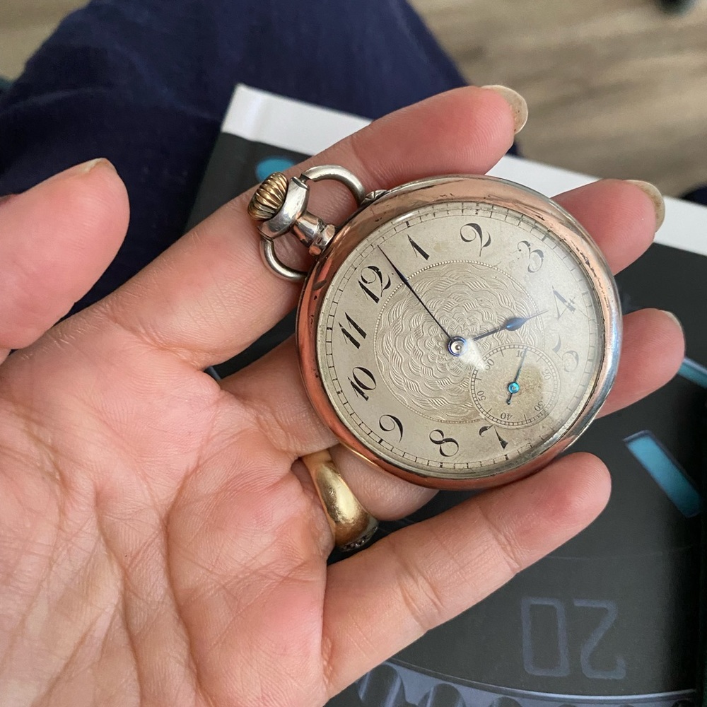 Phenix rare vintage 800 count sterling pocket watch.